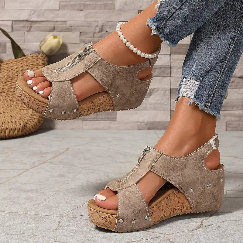 Women's Wedge Sandals | Wide Fit, Arch Support | Black