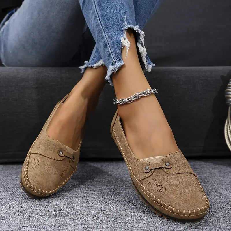 Women's Leather Shoes | Wide Fit, Slip-On | Soft, Non-Slip Sole