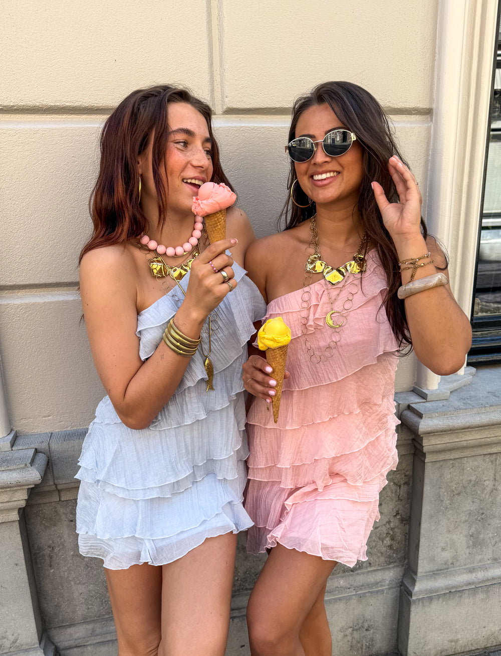 Women's Mini Dress | Asymmetrical Ruffle Design, Summer Casual