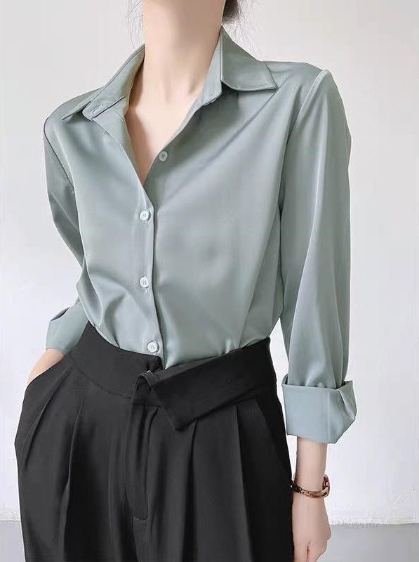 Women's Premium Satin Shirt – Elegant High-Grade Style