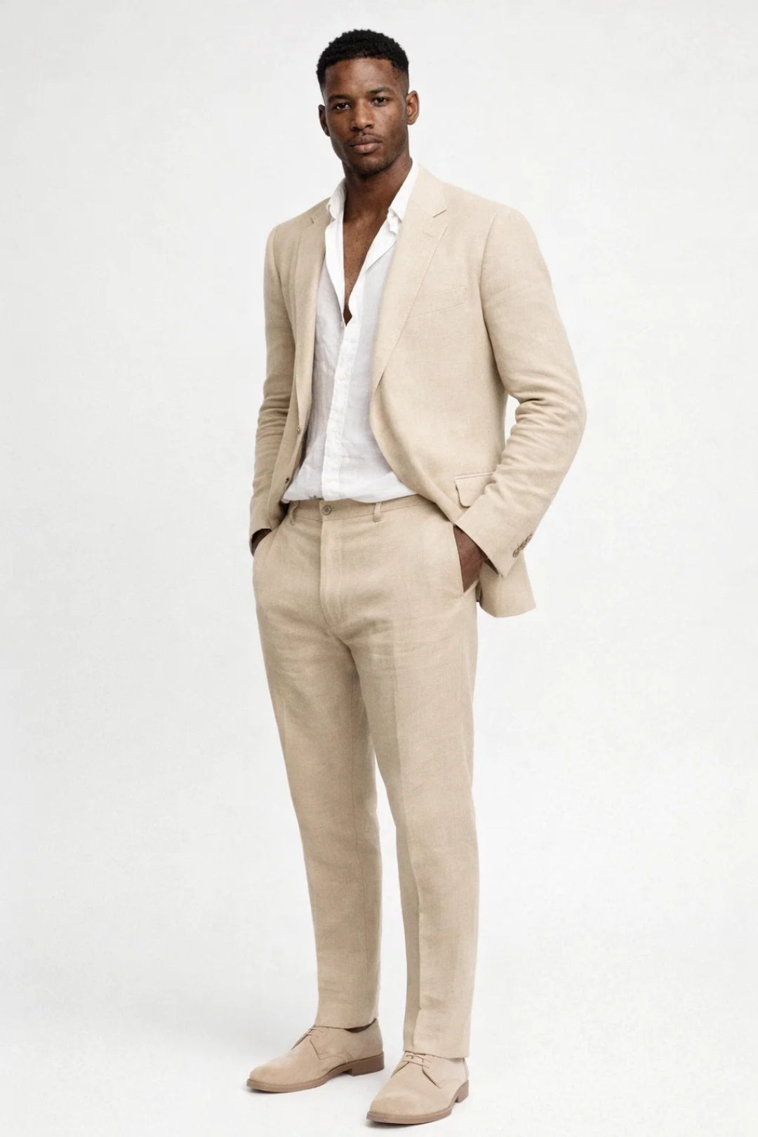 Men's Two-Piece Suit Set | Regular Fit, Round Neck | Tailored