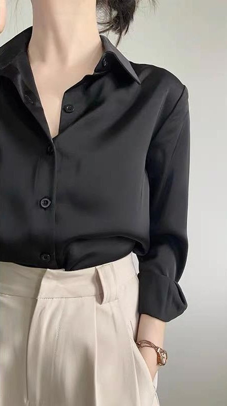 Women's Premium Satin Shirt – Elegant High-Grade Style