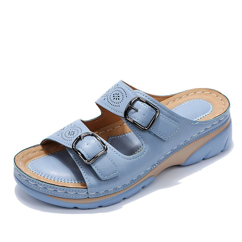 Women's Orthopedic Sandals | Brown Leather, Cushioned Sole