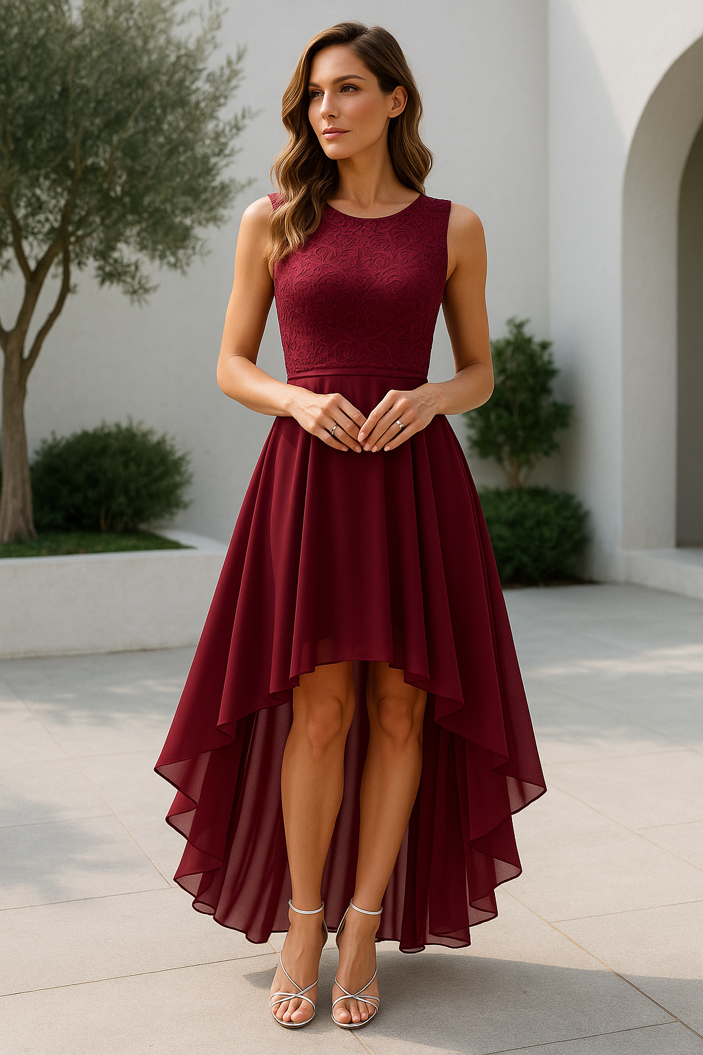 Xanthe | Women’s Wedding Guest High-Low Elegant Dress