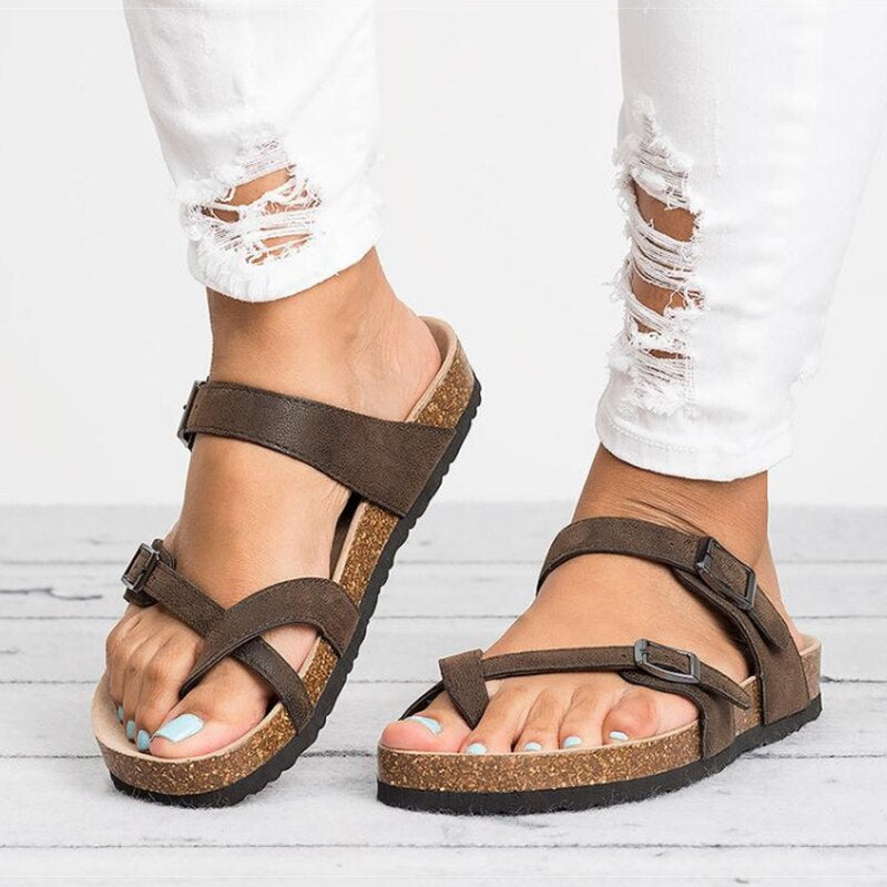 Wide Fit Arch Support Sandals | Adjustable Straps | Black, Brown