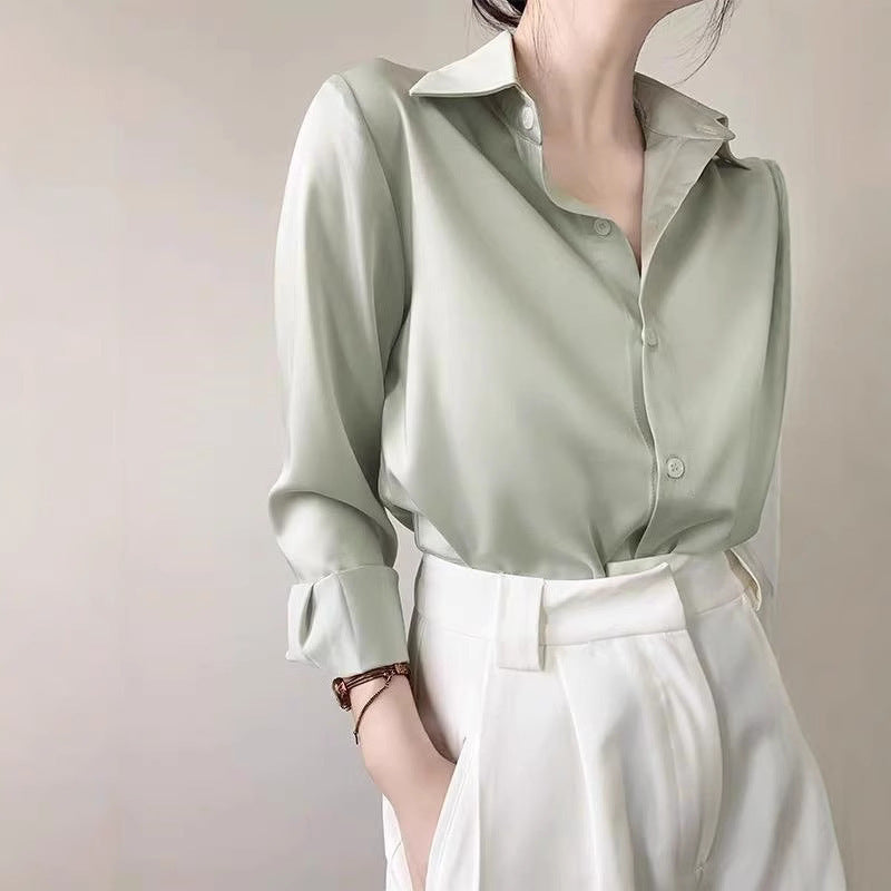 Women's Premium Satin Shirt – Elegant High-Grade Style