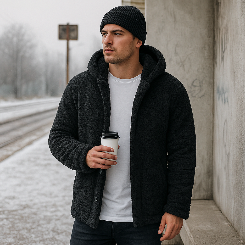 Men's Fleece Hooded Sweatshirt - Warm Soft Pullover - Cozy