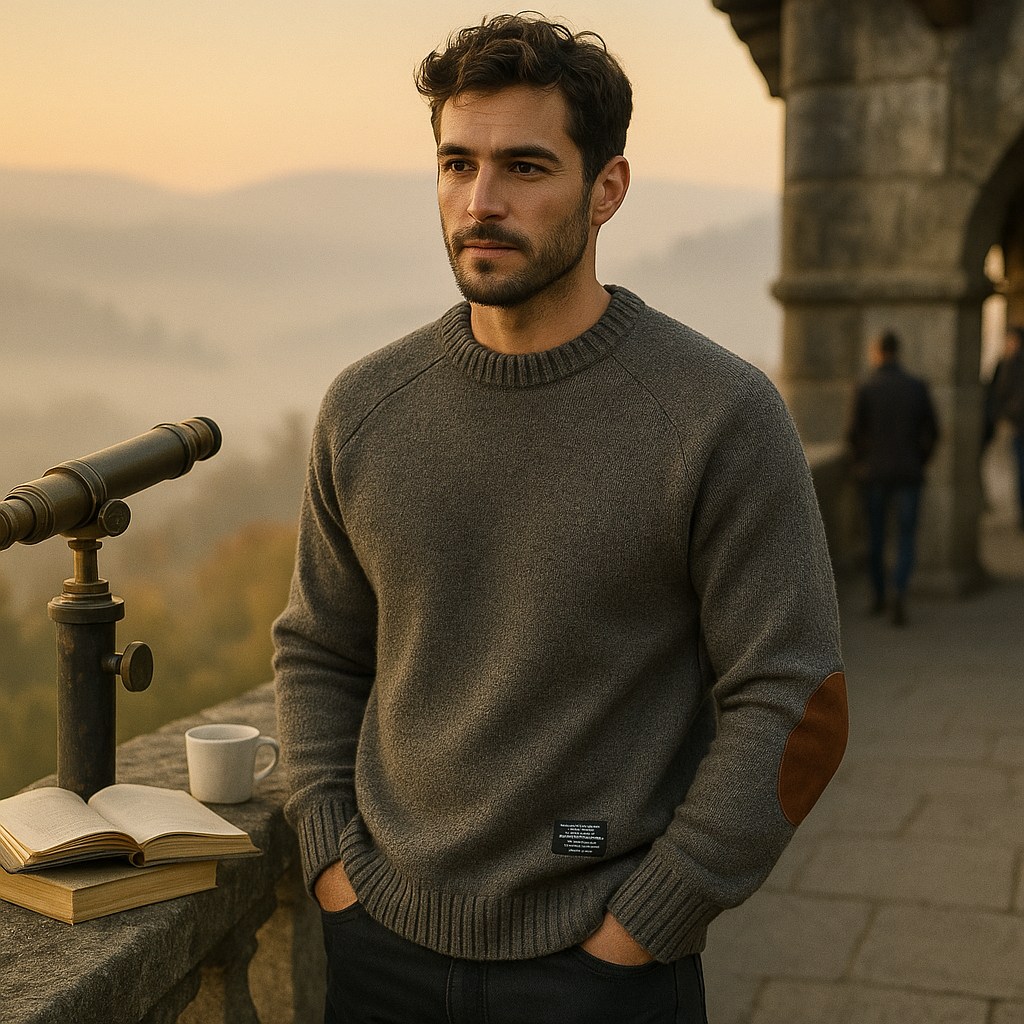 Men's Warm Crewneck Knit Sweater - Classic Colours