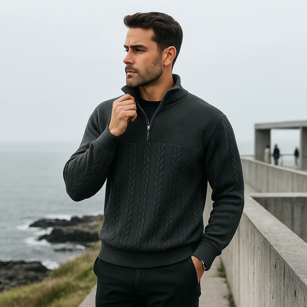 Men’s Half-Zip Sweater – Elegant, High-Quality & Warm