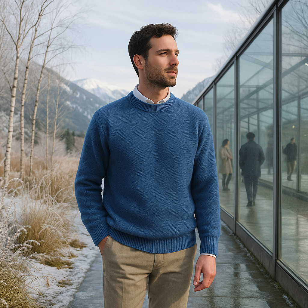 Elegant Men's Cashmere Sweater - Various Colours