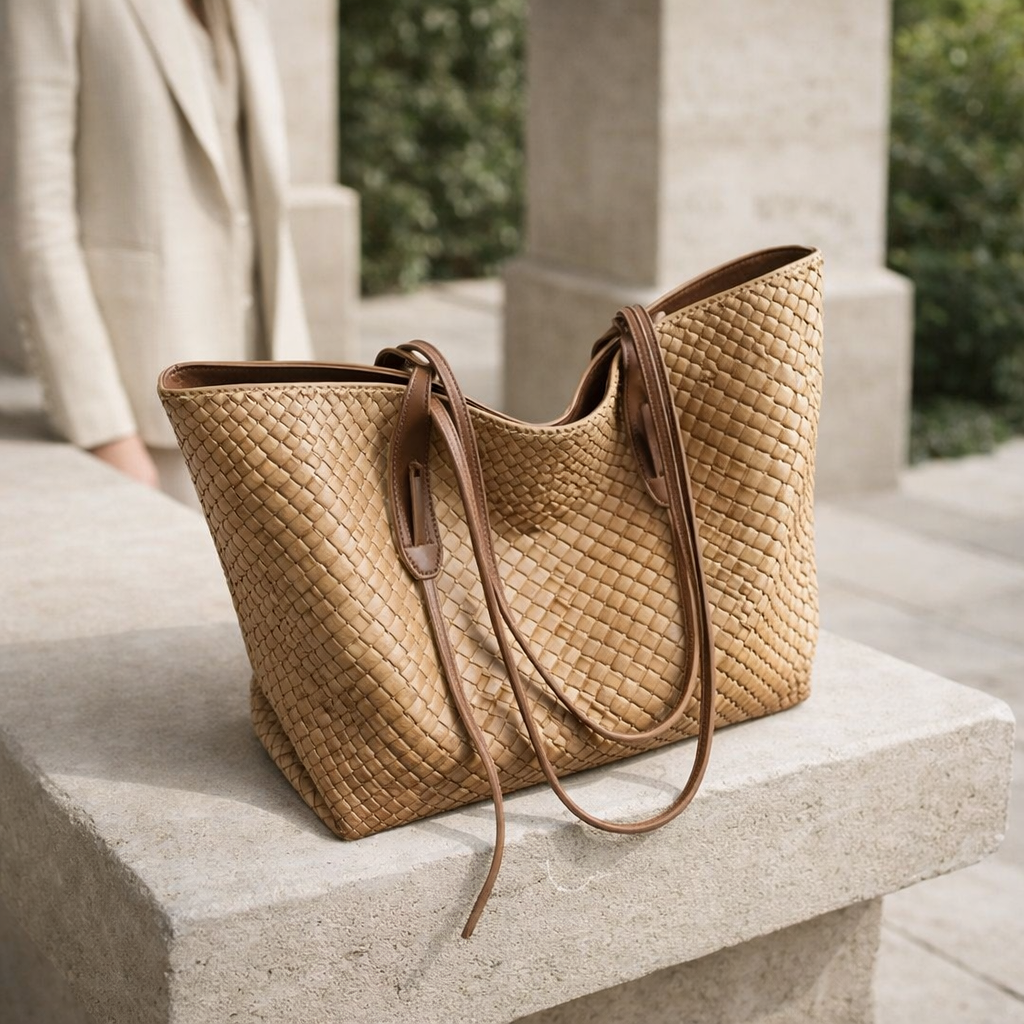 Sarenya - Luxury Woven Shoulder Bag –  Elegant Large Tote for Everyday Use