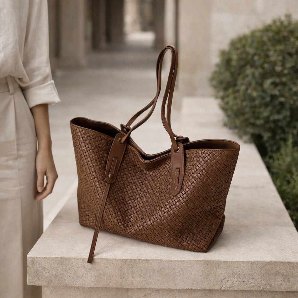 Sarenya - Luxury Woven Shoulder Bag –  Elegant Large Tote for Everyday Use