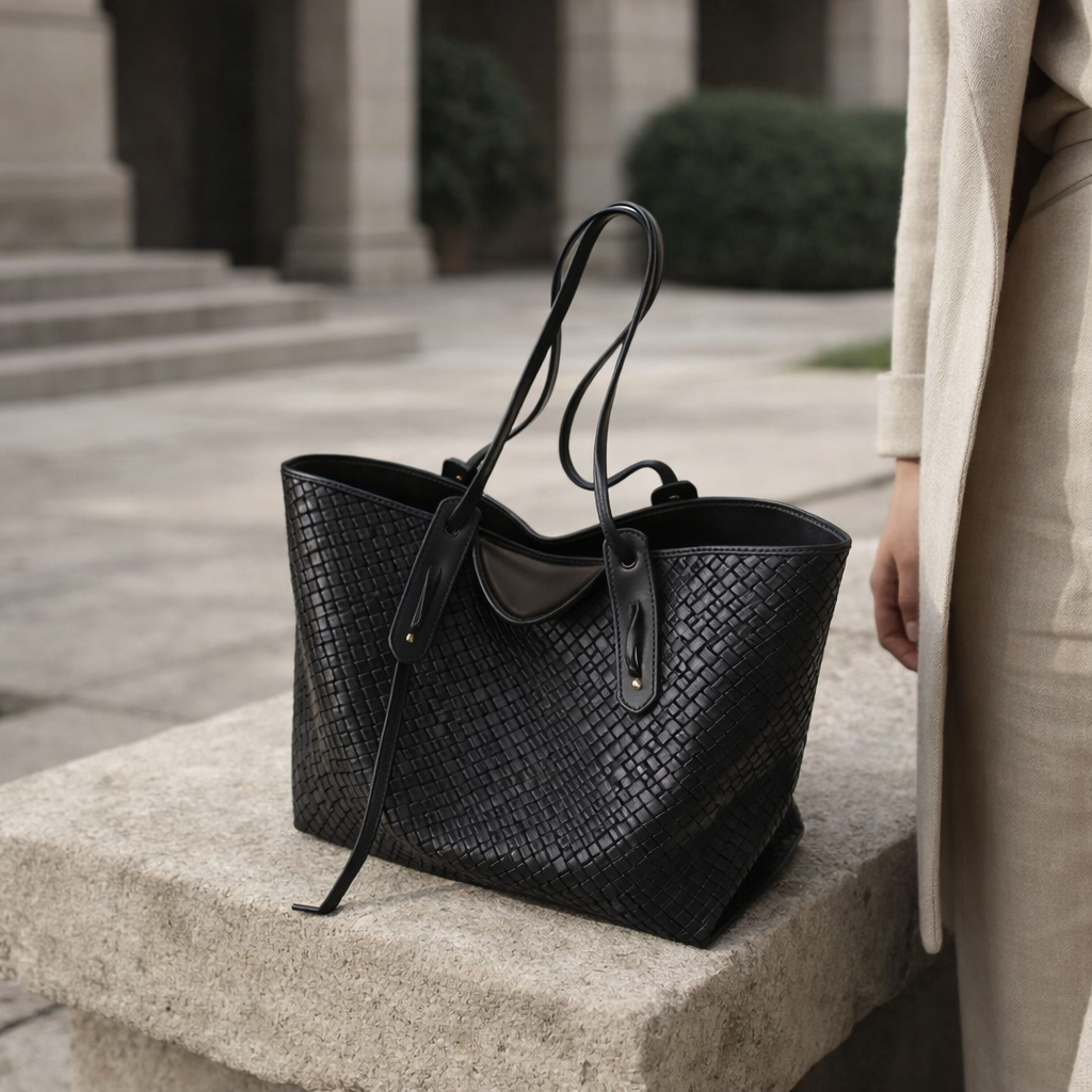 Sarenya - Luxury Woven Shoulder Bag –  Elegant Large Tote for Everyday Use