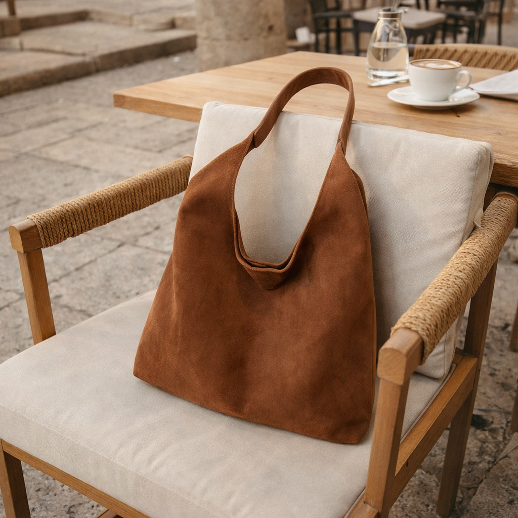 Gigi - Suede Shoulder Bag - Luxury Tote