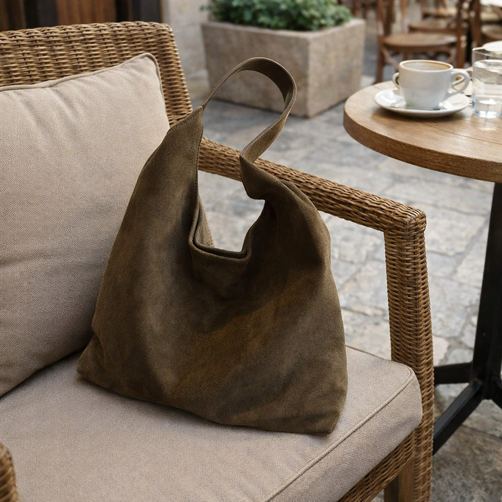 Gigi - Suede Shoulder Bag - Luxury Tote