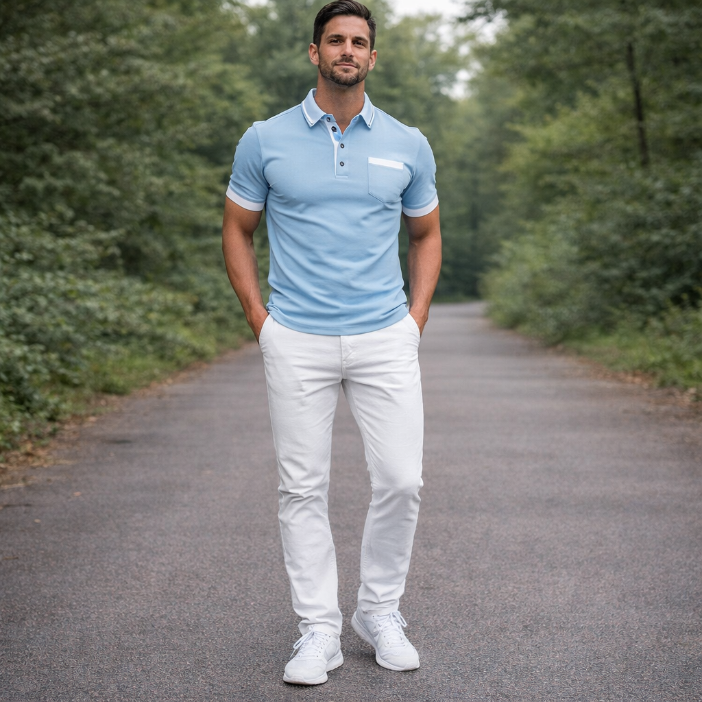 Endymion Men's Fitted Polo Shirt | Sleek & Bold Trim