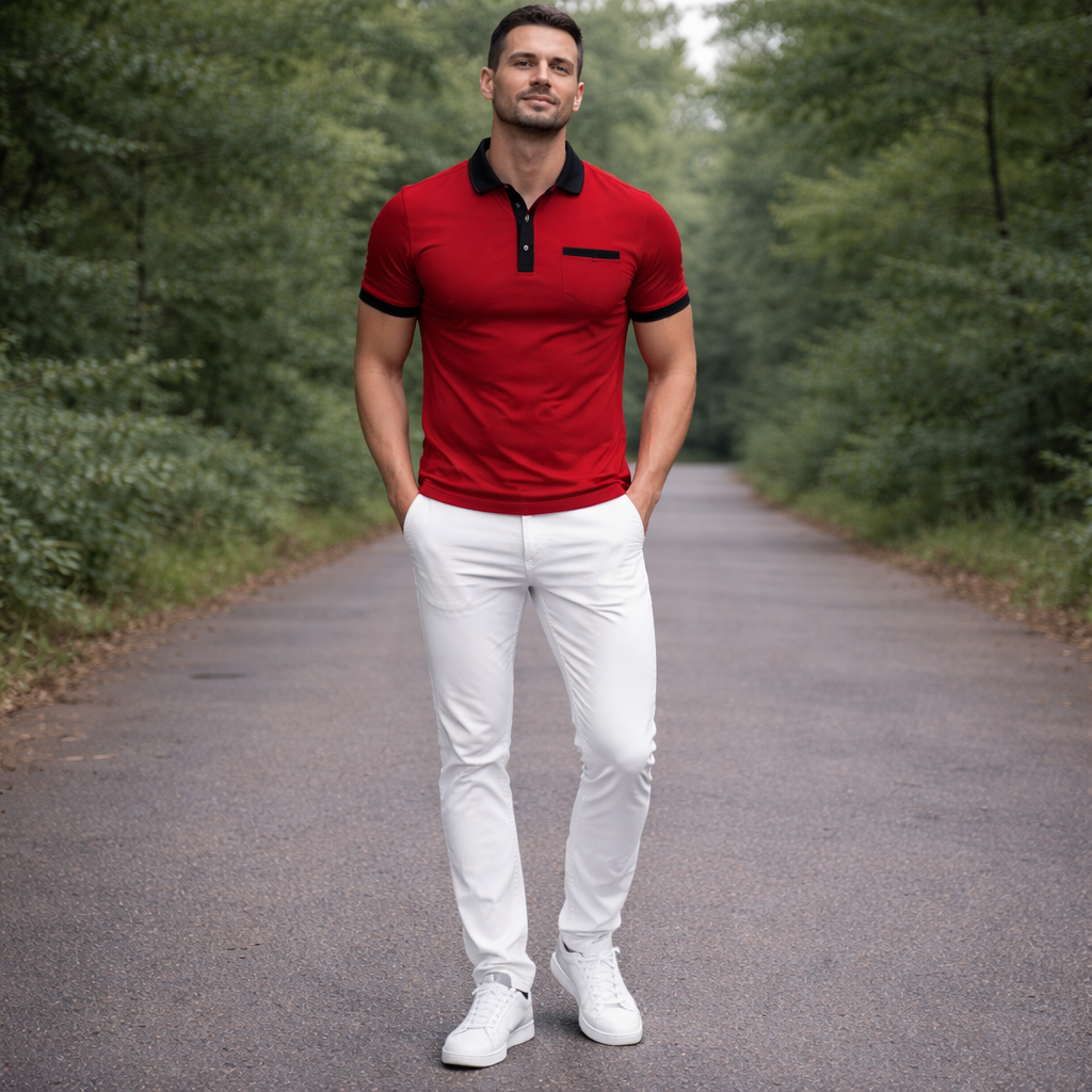 Endymion Men's Fitted Polo Shirt | Sleek & Bold Trim