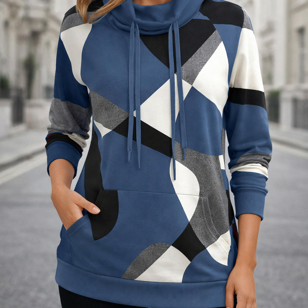 Women's hoodies geometric print casual pullover