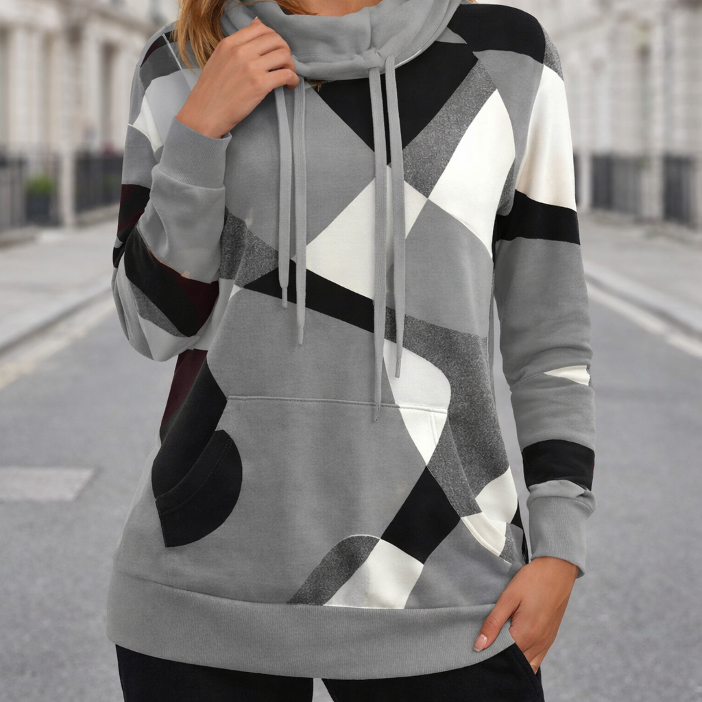 Women's hoodies geometric print casual pullover