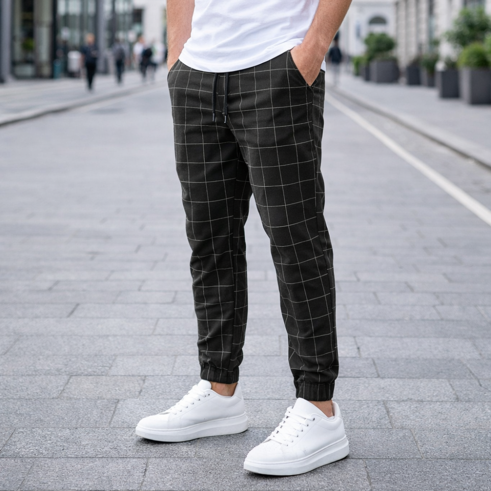 Men's Checkered Jogger Pants | Comfort Casual Style | Relaxed, Trendy