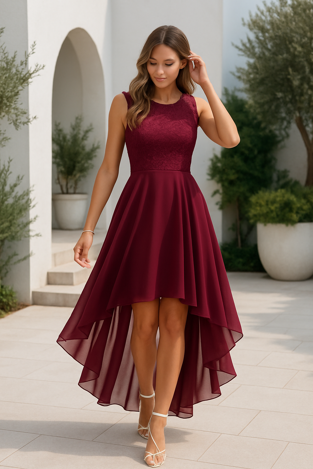 Xanthe | Women’s Wedding Guest High-Low Elegant Dress