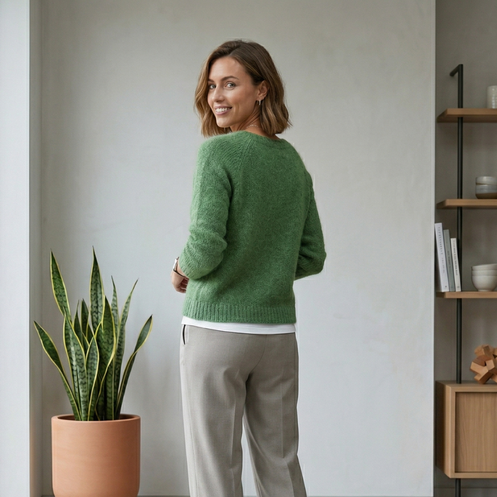 Women’s Knit Sweater | Green, Casual Comfort | Soft, Stylish, Cozy