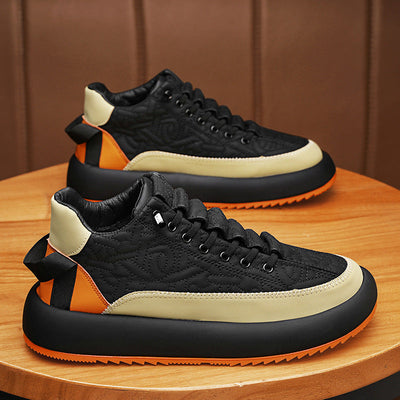 Men’s Stylish Leather Casual Sneakers – Versatile Everyday Sports Shoes