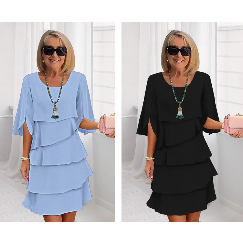 Marlow Layered Dress with Puff Sleeves for Women  -   - Random/recent best seller