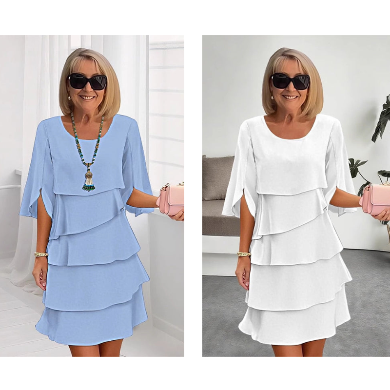 Marlow Layered Dress with Puff Sleeves for Women  -   - Random/recent best seller