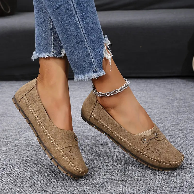 Women's Leather Shoes | Wide Fit, Slip-On | Soft, Non-Slip Sole