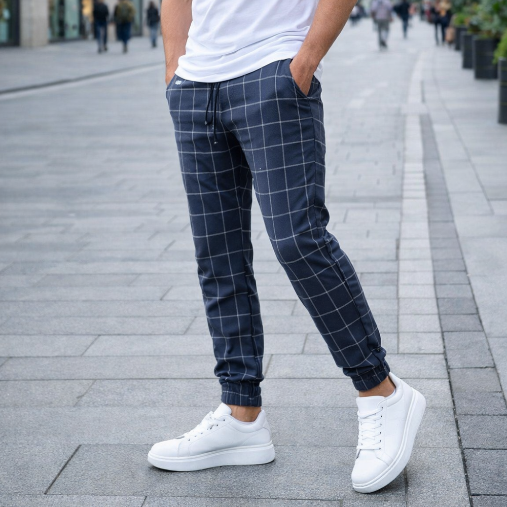 Men's Checkered Jogger Pants | Comfort Casual Style | Relaxed, Trendy