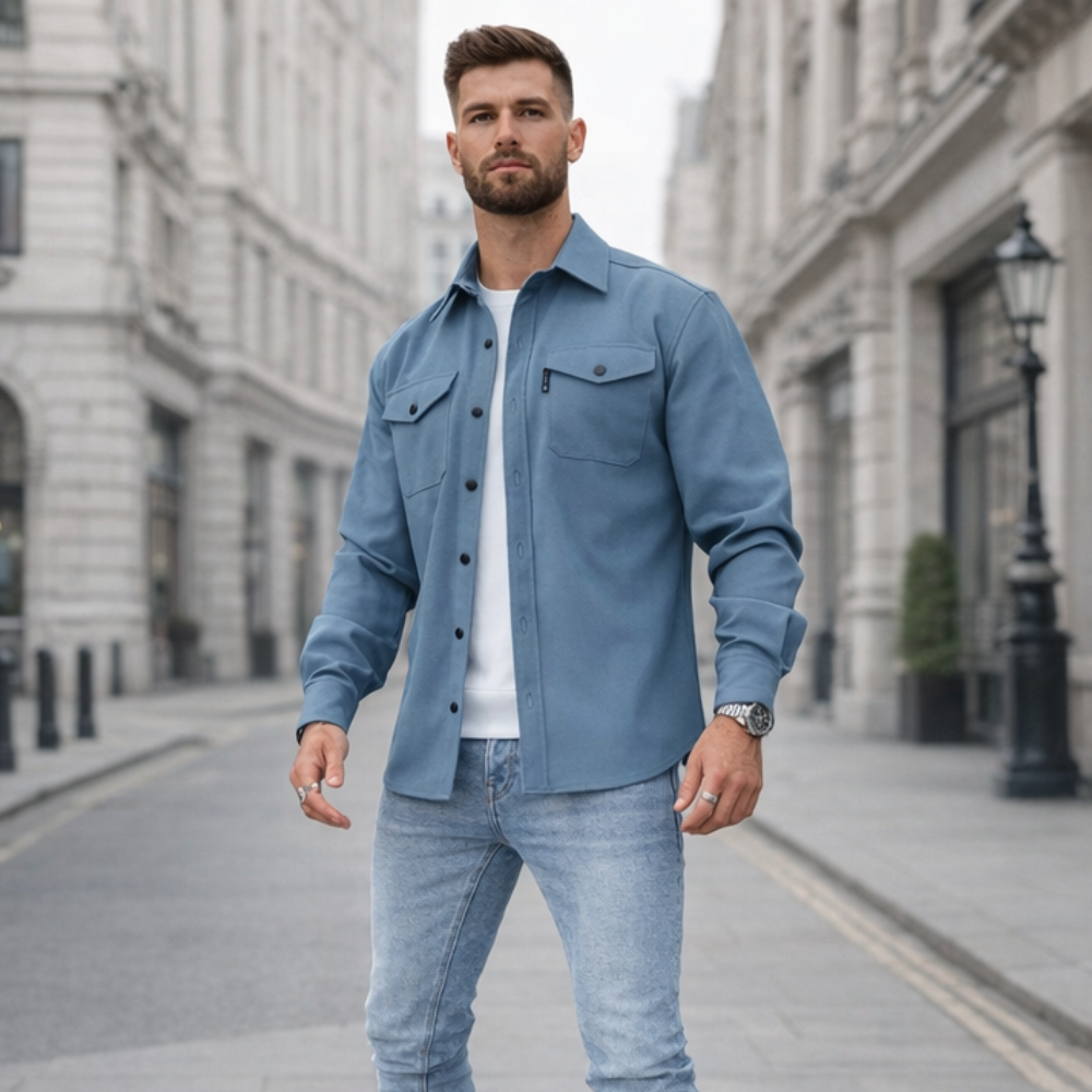 Men's Overshirt | Button-Up, Long Sleeve Jacket | Stylish, Versatile