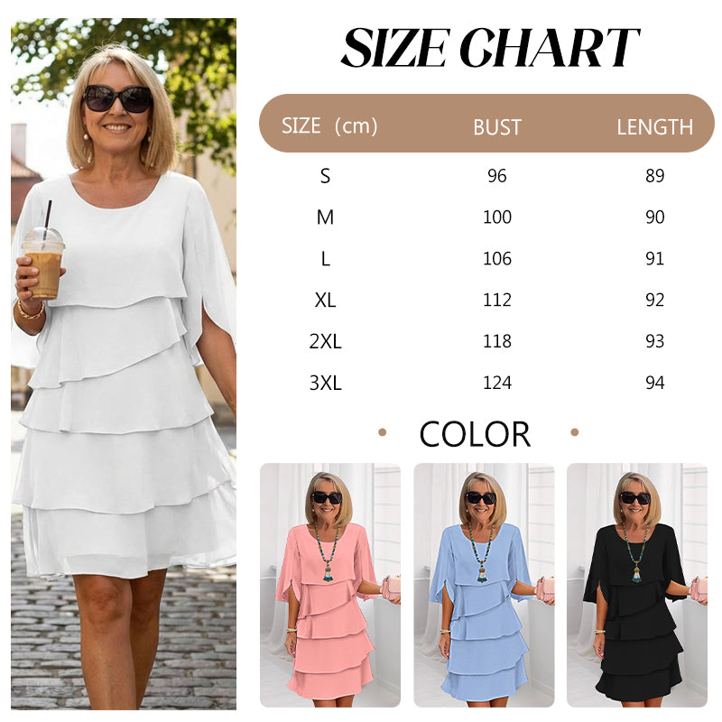 Marlow Layered Dress with Puff Sleeves for Women  -   - Random/recent best seller