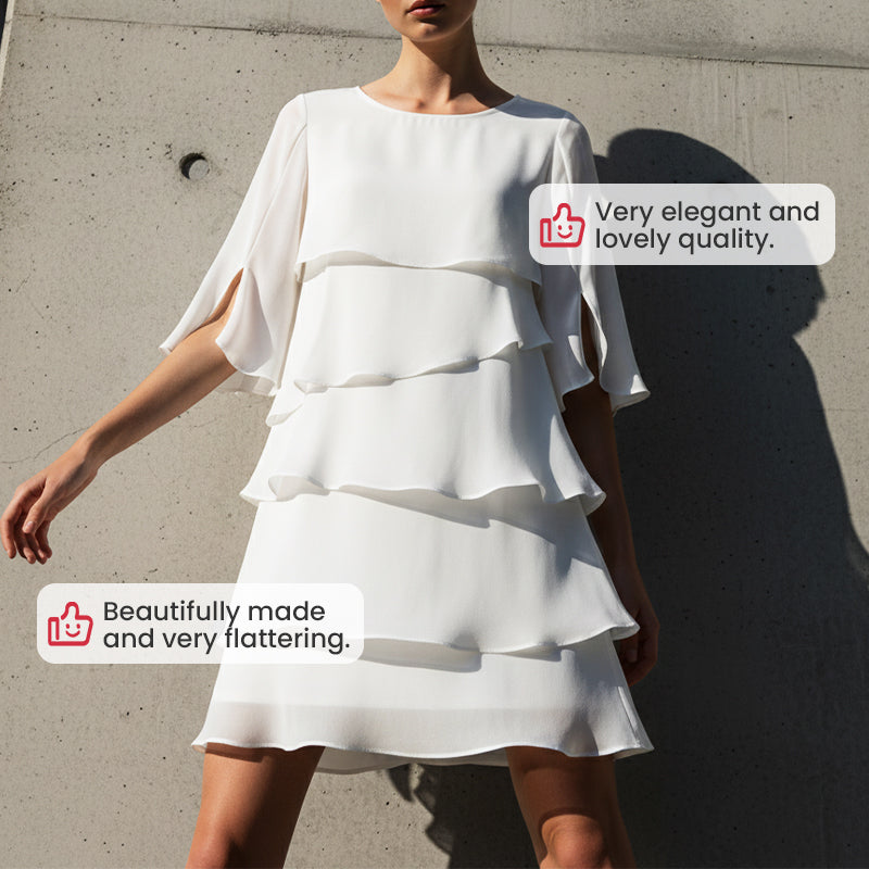 Marlow Layered Dress with Puff Sleeves for Women  -   - Random/recent best seller