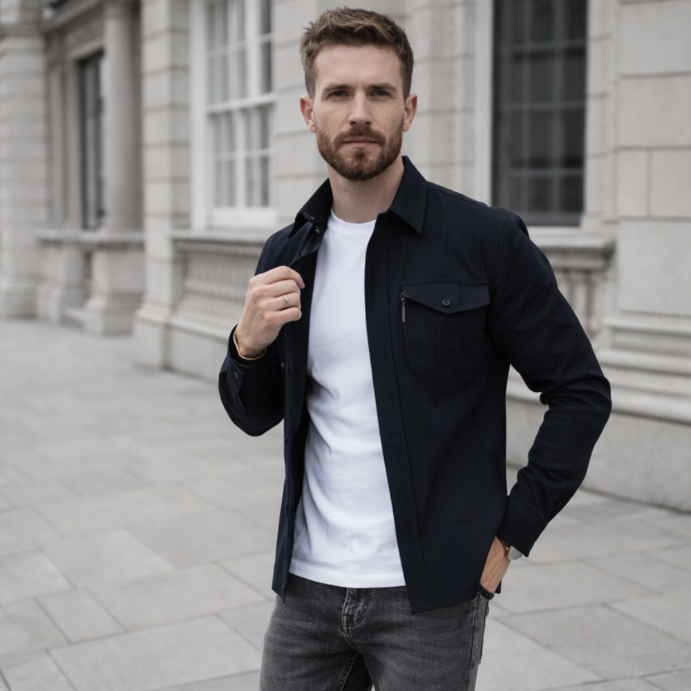 Men's Overshirt | Button-Up, Long Sleeve Jacket | Stylish, Versatile