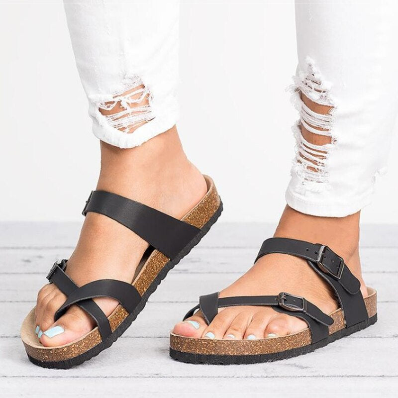 Wide Fit Arch Support Sandals | Adjustable Straps | Black, Brown