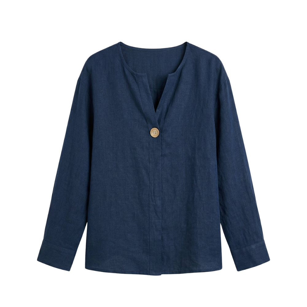 Women’s Summer Blouse | V-Neck, Button Detail | Stylish, Lightweight