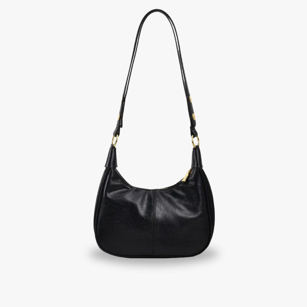 Minimalist Half-Moon Leather Shoulder Bag for Women