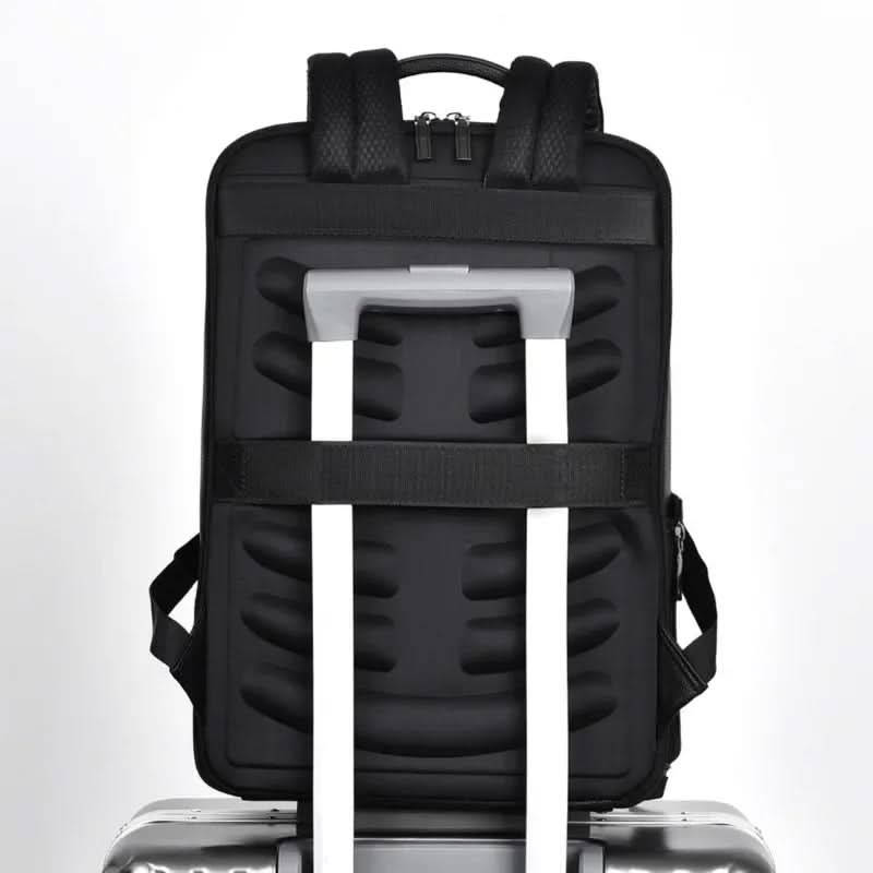 Elegant Leather Laptop Backpack with USB Charging