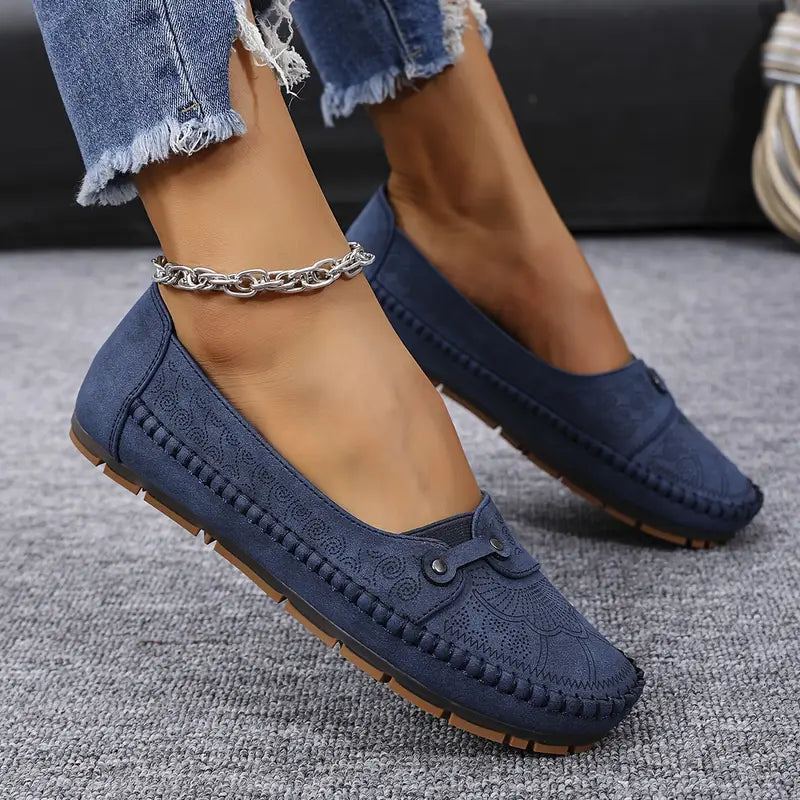 Women's Leather Shoes | Wide Fit, Slip-On | Soft, Non-Slip Sole