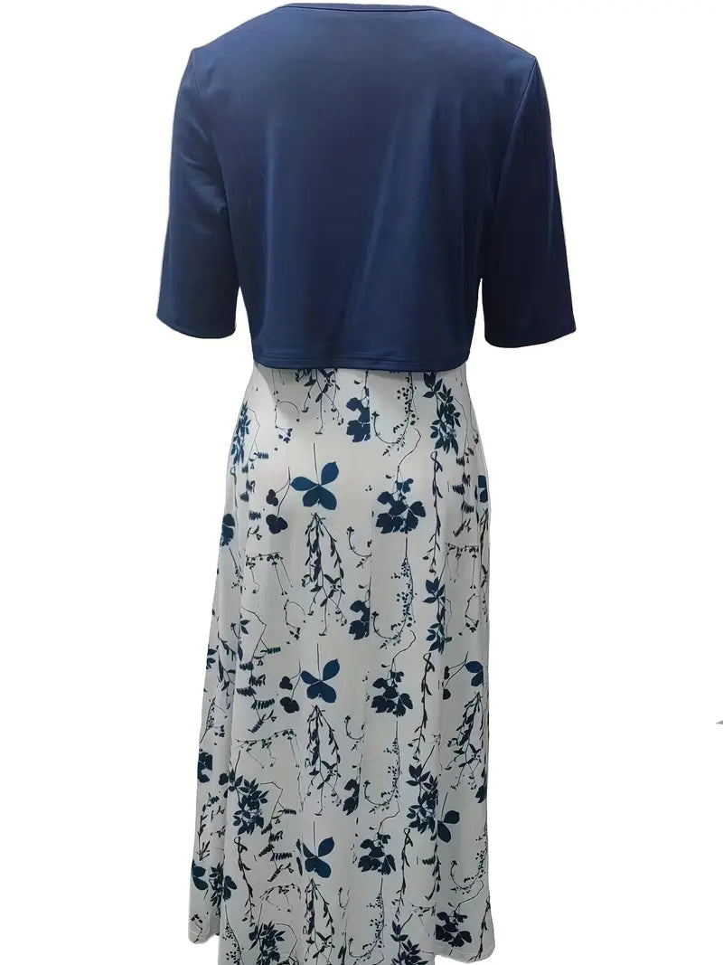 Floral Summer Dress Women | Two-Piece Set, Crop Top | Cotton Blend