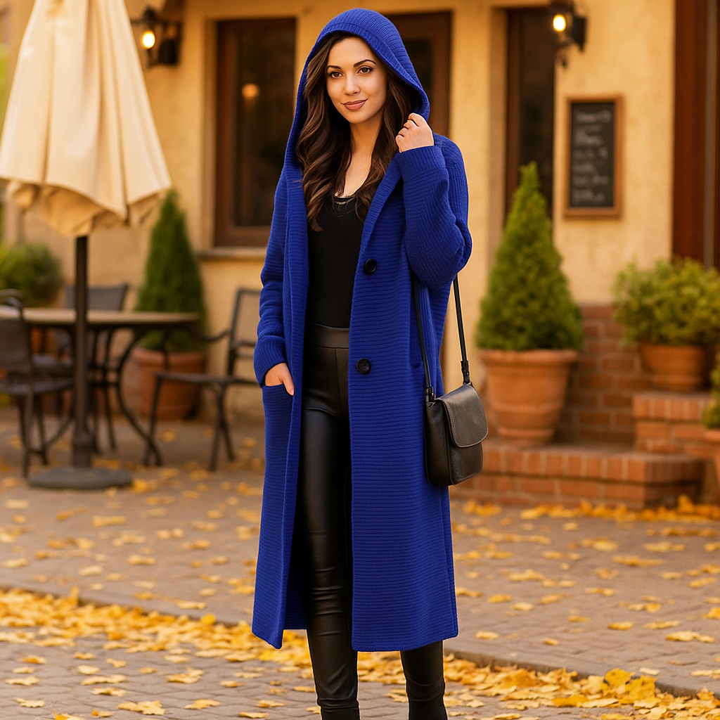 Links Selena - Hooded Longline Knit Cardigan - Women's