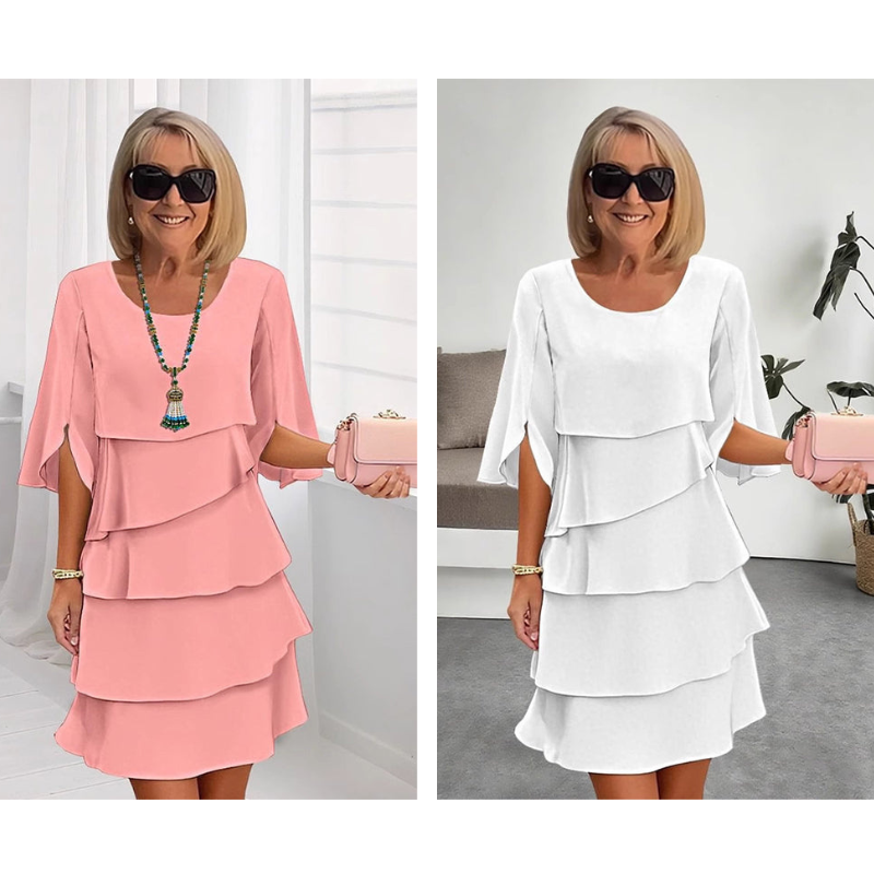 Marlow Layered Dress with Puff Sleeves for Women  -   - Random/recent best seller