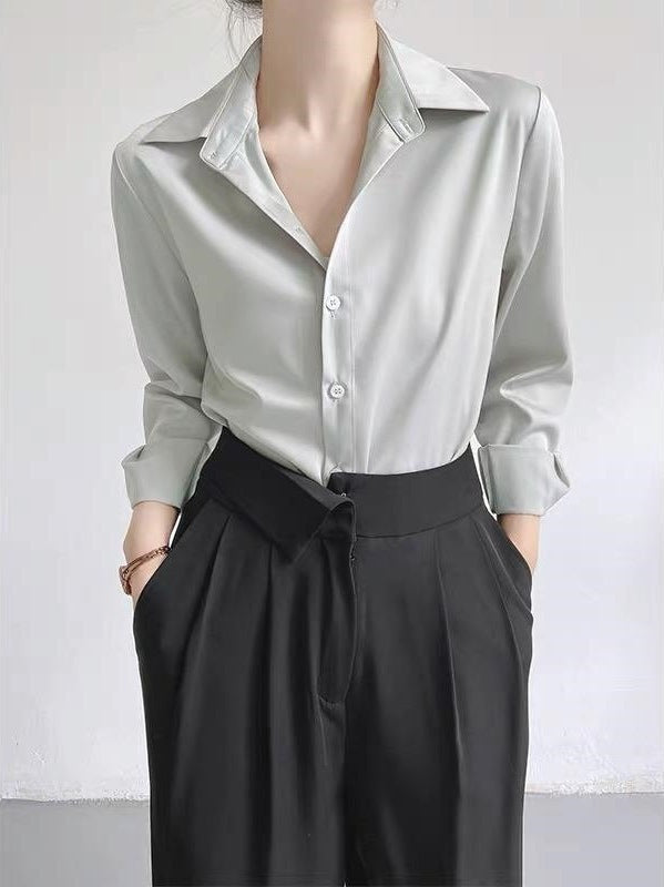 Women's Premium Satin Shirt – Elegant High-Grade Style