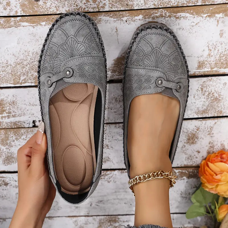 Women's Leather Shoes | Wide Fit, Slip-On | Soft, Non-Slip Sole