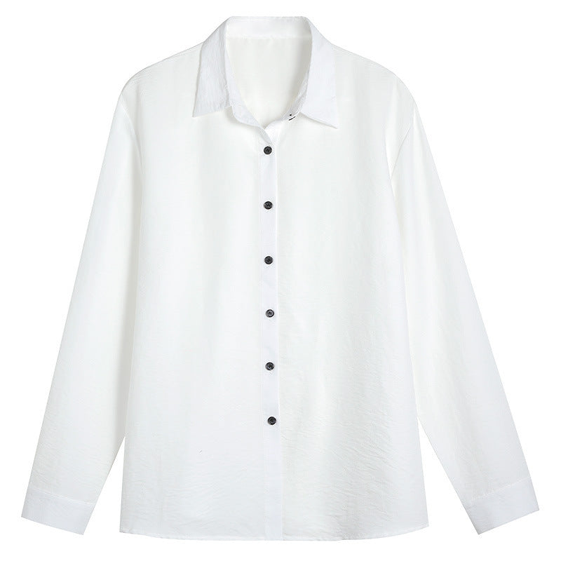 Loose Textured Long Sleeve Shirt – Casual All-Match Style