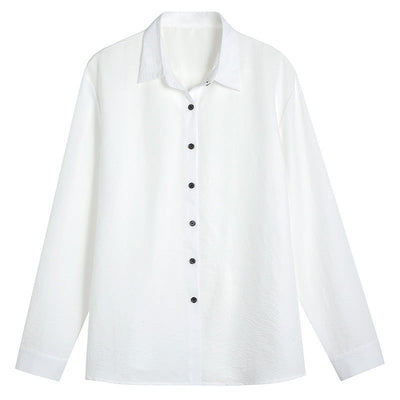 Loose Textured Long Sleeve Shirt – Casual All-Match Style