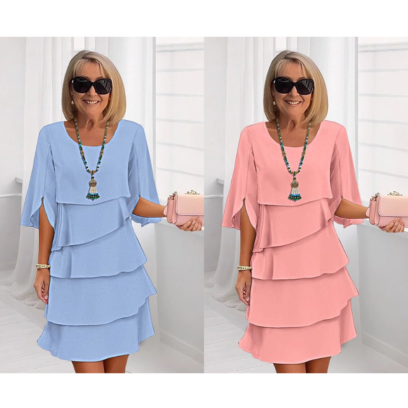 Marlow Layered Dress with Puff Sleeves for Women  -   - Random/recent best seller