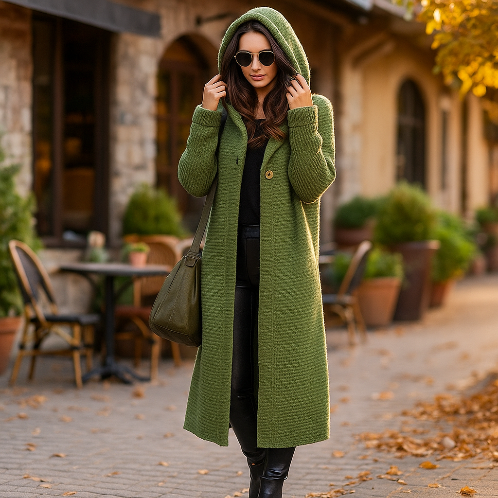 Links Selena - Hooded Longline Knit Cardigan - Women's