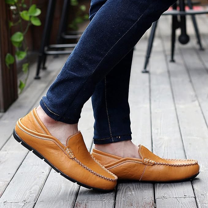 Men's Leather Loafers | Suede Comfort Slip-On | Brown